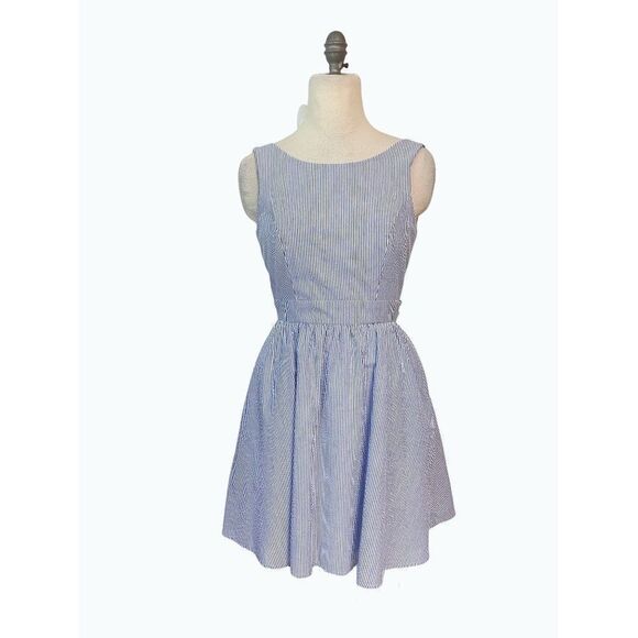 Lauren James Emerson Blue Stripe Dress Small - Picture 3 of 7